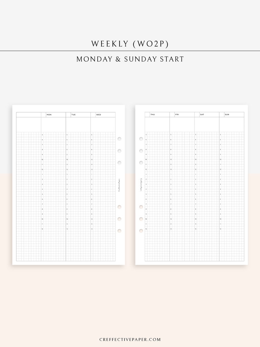 W123 | Weekly Schedule, WO2P – CreffectivePaper