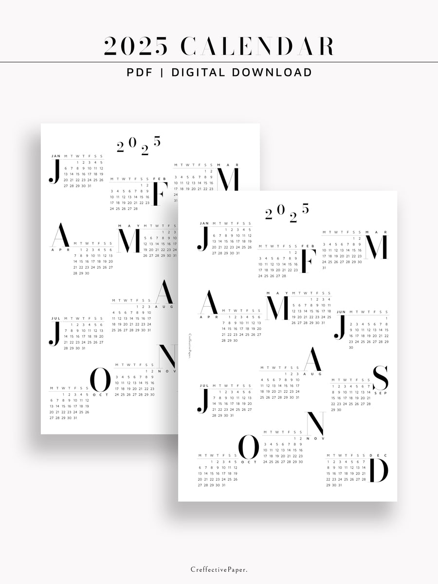 Y111_2025 | 2025 Calendar โ CreffectivePaper