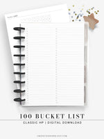 T102 | 100 Bucket List & Dream Log Template