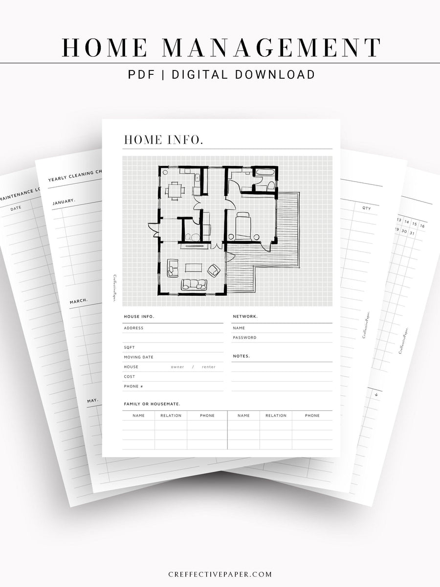 N115 | Home Management & House Maintenance Log – CreffectivePaper