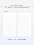 N120 | All-round Grid Notes Template, Printable Bullet Journal Inserts