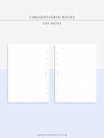 N101-3 | Printable Line Dot Grid Notes Template