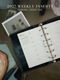 2027 Weekly Planner Printed Inserts