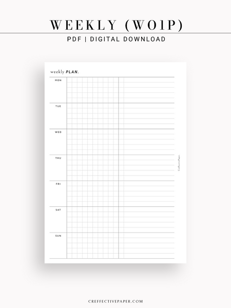 W126_WO1P | Weekly Planner, Week on a Page