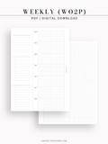 W108_G_WO2P | Weekly Planner, WO2P, Grid