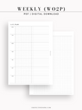 W126_WO2P | Weekly Planner & Grid Notes