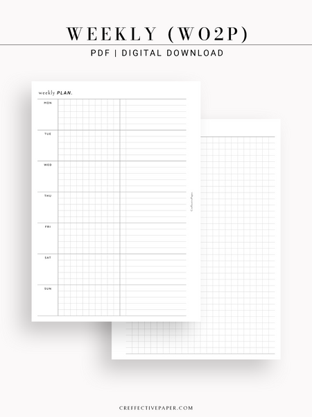 W126_WO2P | Weekly Planner & Grid Notes