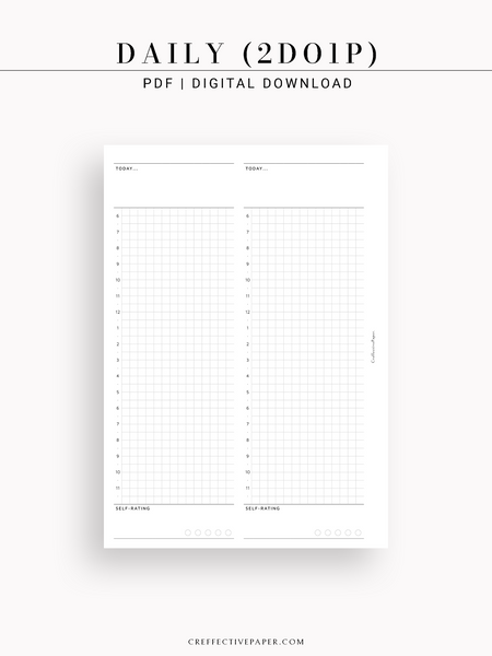 D122 | Daily Planner, Two Days on a Page