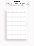 M123_B | Monthly Planner, MO1P, Blank