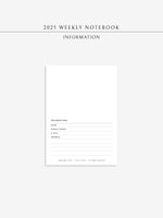 2025 Weekly Notebook, Passport Size