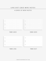 N134 | Line, Dot, Grid Mini Notes for 3 Rings