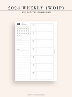 W108_GX_WO1P_2024 | 2024 Weekly Planner, Blank