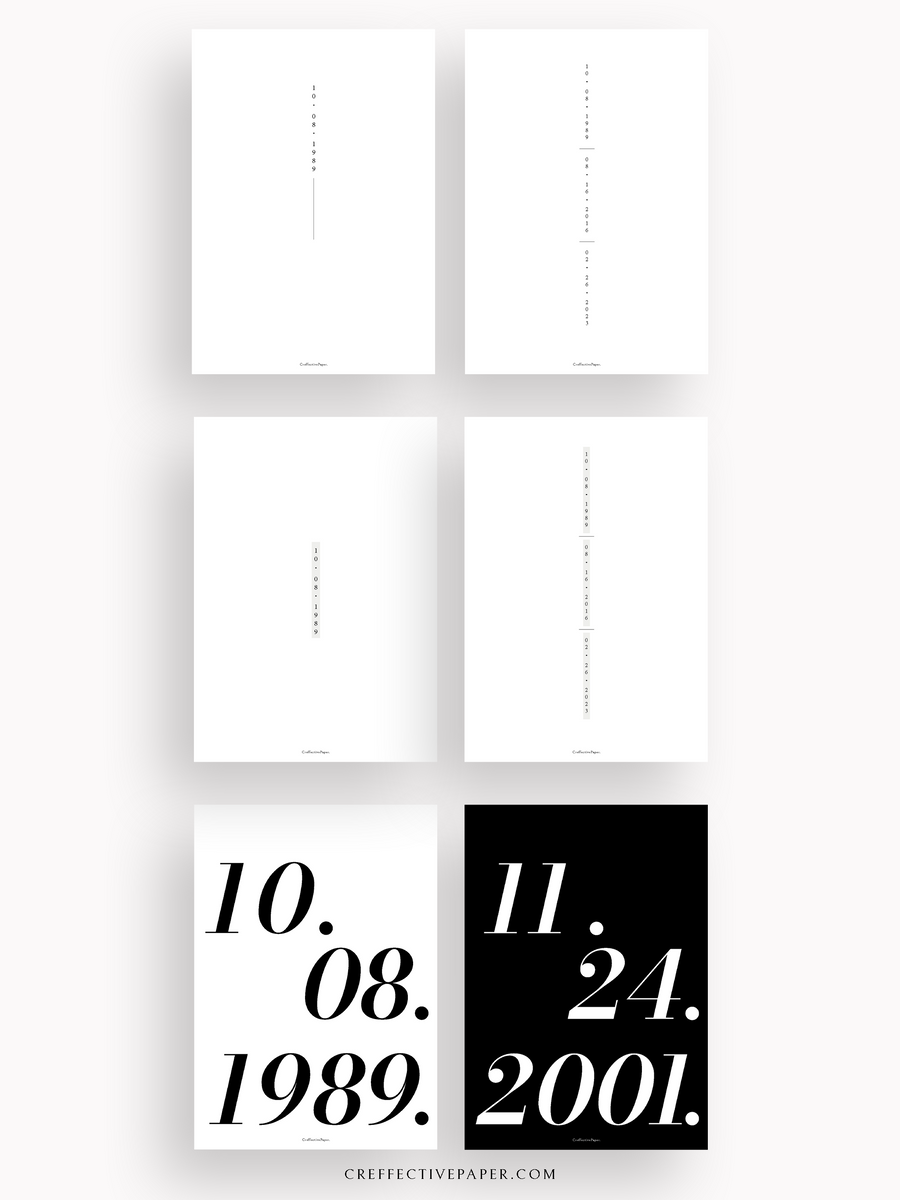 DA125 | Editable Dates Dashboard Set of 6 – CreffectivePaper