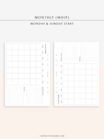 M125 | Horizontal Monthly Planner, MO1P