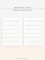 M123_G | Monthly Planner, MO1P, Grid