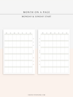 M123_B | Monthly Planner, MO1P, Blank