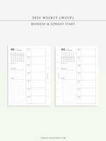 W108_GX_WO1P_2024 | 2024 Weekly Planner, Blank