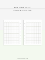 M123_G | Monthly Planner, MO1P, Grid