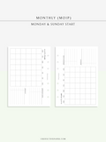 M125 | Horizontal Monthly Planner, MO1P