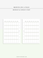 M123_B | Monthly Planner, MO1P, Blank