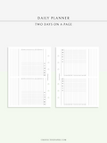 D124 | Horizontal Daily Planner, Two Days on a Page