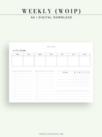 W127 | Horizontal Weekly Planner, Week on a Page