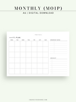 M125 | Horizontal Monthly Planner, MO1P