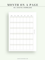 M123_B | Monthly Planner, MO1P, Blank