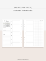 W108_GX_WO2P_2024 | 2024 Weekly Planner, Blank