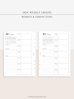 W108_GX_WO1P_2024 | 2024 Weekly Planner, Blank