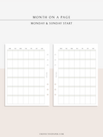 M123_B | Monthly Planner, MO1P, Blank