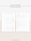 D124 | Horizontal Daily Planner, Two Days on a Page