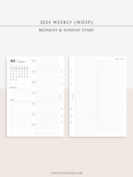 W108_G_WO2P_2024 | 2024 Weekly Planner, Grid