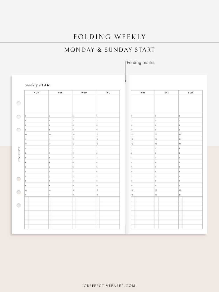 W125 | Folding Weekly Schedule – CreffectivePaper