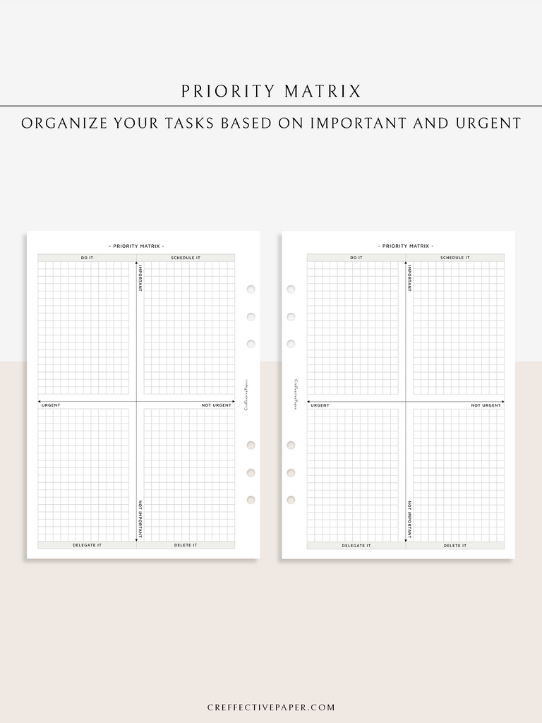 Matrix Pattern Diary N133 | Priority Matrix – CreffectivePaper