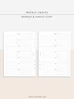 W108_G_WO1P | Weekly Planner, WO1P, Grid