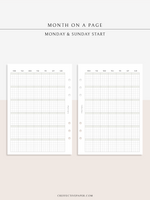 M123_G | Monthly Planner, MO1P, Grid