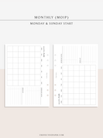 M125 | Horizontal Monthly Planner, MO1P