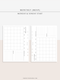 M125 | Horizontal Monthly Planner, MO1P