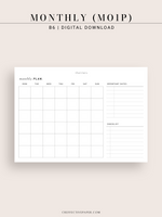 M125 | Horizontal Monthly Planner, MO1P