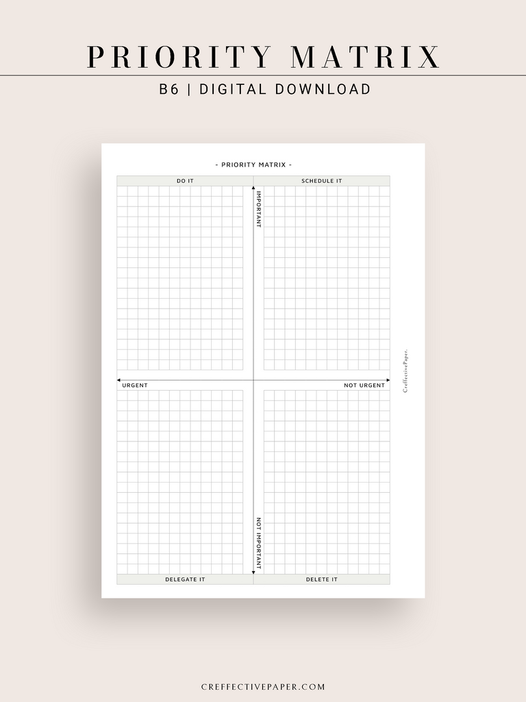Matrix Pattern Diary N133 | Priority Matrix – CreffectivePaper