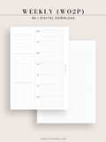 W108_G_WO2P | Weekly Planner, WO2P, Grid