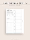 W108_GX_WO1P_2024 | 2024 Weekly Planner, Blank