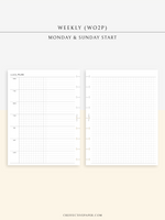W126_WO2P | Weekly Planner & Grid Notes