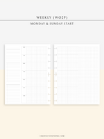 W108_G_WO2P | Weekly Planner, WO2P, Grid