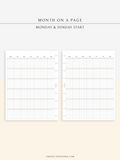 M123_G | Monthly Planner, MO1P, Grid