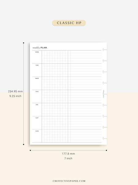 Grid Note Schedule Example W126_WO2P | Weekly Planner & Grid Notes – CreffectivePaper