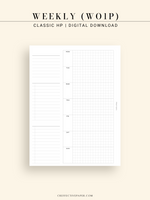 W108_G_WO1P | Weekly Planner, WO1P, Grid