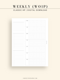 W108_G_WO1P | Weekly Planner, WO1P, Grid