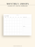 M125 | Horizontal Monthly Planner, MO1P